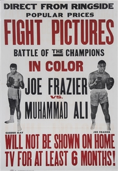 1971 Muhammad Ali vs. Joe Frazier "Fight of the Champions" 28" x 40" Poster 